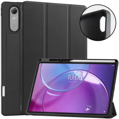 Produktbild von Lenovo Idea Tab Pro Gen 2 Hülle - Coverup Tri-Fold Ständer Klapphülle mit Schlaf/Wach-Funktion und Stylushalter - Schwarz