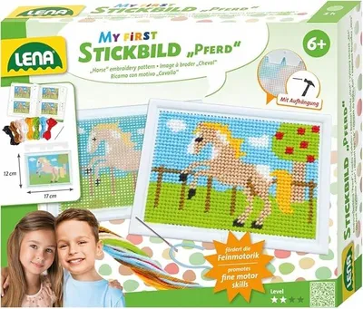 Zdjęcie produktu dla Zestaw Do Haftowania Obrazek Z Koniem Zestaw Z Ramką Igłą Dla Dzieci 6 Lat