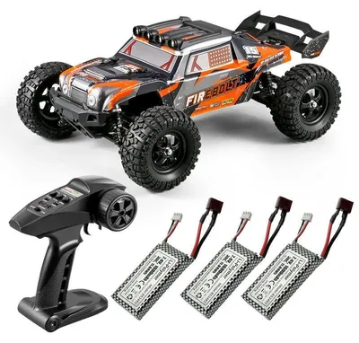 Obrázek produktu pro RC auto 901A – terénní vozidlo 4x4 v měřítku 1:12 – rychlost 50 km/h, bezkartáčový motor – dálkové ovládání 2,4 GHz – LED osvětlení – sada s 3 bateriemi