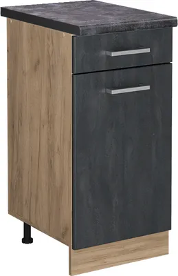 Produktbild von Küchenunterschrank Vicco R-Line Schwarz Beton 40 cm AP Anthrazit, Model 47508