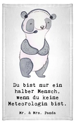 Produktbild von Mr. & Mrs. Panda Handtuch Meteorologin Herz - Weiß - Geschenk, Kleines, Gästehandtuch Bunt, Gästetuch, Motiv, Gäste-WC