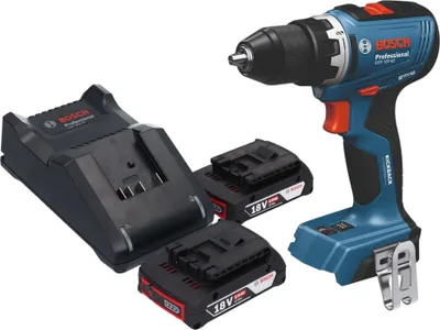 Obrázok produktu pre Bosch GSB 18V-65 Professional akumulátorová príklepová vŕtačka 18 V 65 Nm bez kefiek + 2x akumulátor 2,0 Ah + nabíjačka