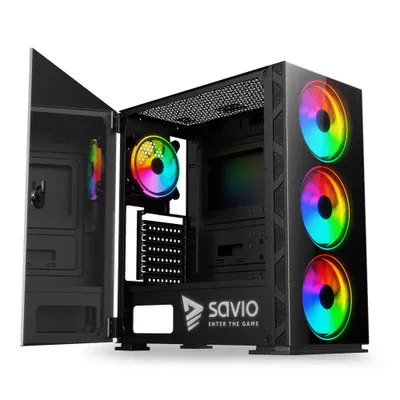 Produktbild von SAVIO PC Case Prime X1 ARGB Glass Schwarz