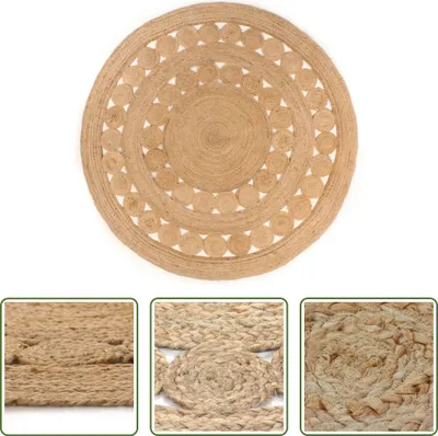 Produktbild von The Living Store Teppich Geflochten Jute 210 cm Rund