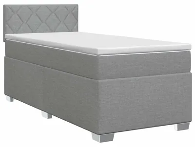 Productafbeelding van vidaXL Boxspringbed met matras, lichtgrijs, 90 x 190 cm, gestoffeerd