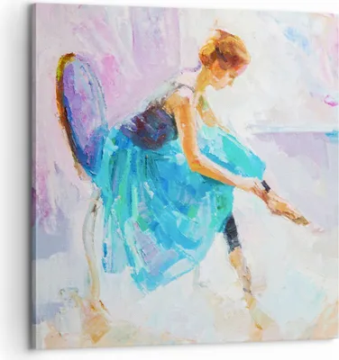 Produktbild von Bild auf Leinwand - Leinwandbild - Balletttänzer tanzen - 60x60cm - Wand Bild - Wanddeko - Leinwanddruck - Bilder - Kunstdruck - Wanddekoration - Leinwand bilder - Wandkunst - AC60x60-3766