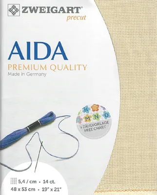 Obrázek produktu pro AIDA Zweigart předseknuté 14 ct. Star Aida 3706 barva 3740 béžová, počítaná látka pro křížkový steh 48x53cm