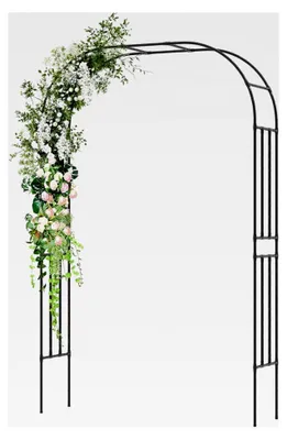 Produktbild von Metallrosenbogen, Gartenbogen für Kletterpflanzen, Torbogen Rankhilfe, Schwarz