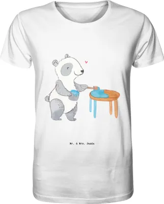 Produktbild von Mr. & Mrs. Panda T-Shirt Panda Möbel restaurieren Größe L - Weiß - Geschenk, Tshirt, Antike, Handwerk, Herren, Tee Shirt, Fun, Restaurator, Herren-T-Shirt