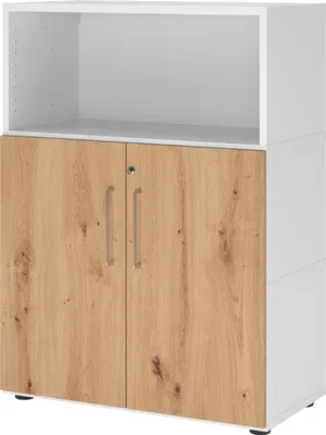 Produktbild von Hammerbacher Regal FlexWall Türen 3OH weiß/asteiche