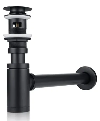 Abflussset Design Siphon Schwarz 1 1/4 x 32 mm mit Überlauf