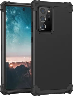 Produktbild von Galaxy Note 20 Ultra Hülle, 3 in 1 Hybrid PC TPU Stossfest Robust Schutzhülle für Samsung Galaxy Note 20 Ultra Schwarz