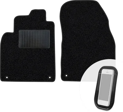 Produktbild von moto-MOLTICO Vorne Fußmatten Auto Velours Autoteppiche Schwarz Automatten Set 2-teilig passend für Saab 93 Cabrio 1998-2002