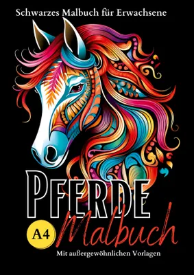 Produktbild von Schwarzes "Pferde Malbuch für Erwachsene".