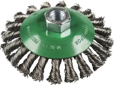 Image de K.brosse conique 115mm m14 bk600z acier inoxydable fil torsadé