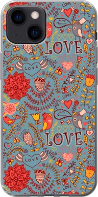 Produktbild von MuchoWow® Handyhülle Schutzhülle Hülle für Telefoonhoesje iPhone 13 mini Mädchen - Vogel - Liebe - Muster - Mädchen - Kinder - Kinder Silikon Softcase Handy Hülle - Softcase