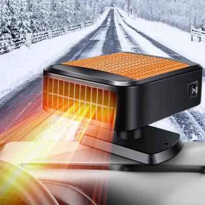 Immagine prodotto di Riscaldatore e ventilatore portatile per auto, 12V, 200W, 2-in-1: riscaldatore-ventilatore con funzione sbrinamento per veicoli