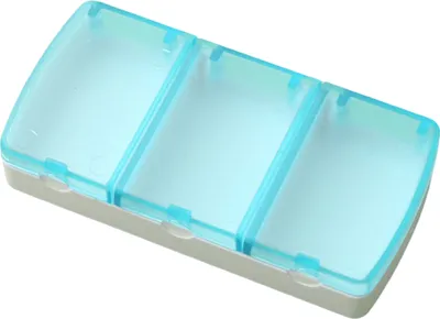 Produktbild von Pillenspender, transparenter Deckel, multifunktional, feuchtigkeitsbeständig, staubdicht, 3-Gitter-Aufbewahrungsbox, tragbare Pillendose, Schmuckkapselbehälter, Haushaltsbedarf