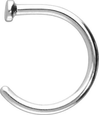 Produktbild von Nasenpiercing, Nasenstecker 14/18 Karat Gold Nasenring offen PLATTE WeißGold | 18 Karat Innendurchmesser: 8mm