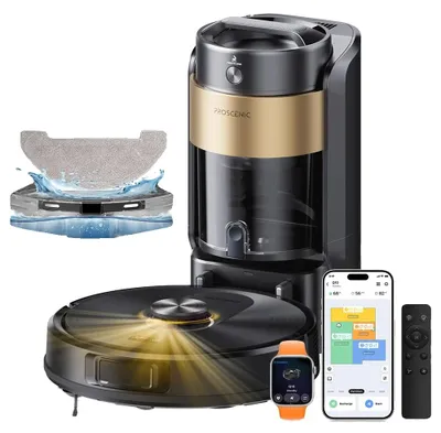 Image de Robot aspirateur, puissance d'aspiration de 10 000 Pa, vidage automatique, Q20 Plus