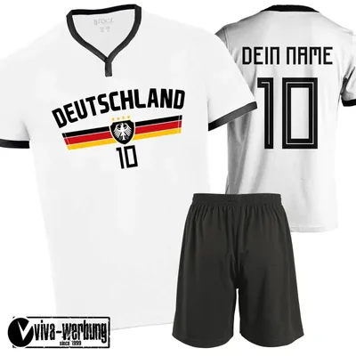 Produktbild von Deutschland Kinder Trikot Set Personalisiert Wunschname Nummer Fußball Geschenk - Größe: L: (9/11) Jahre