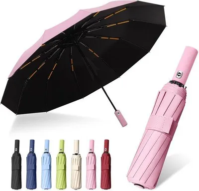 Obrázok produktu pre Unyqoos® Kompaktny, odolný dáždnik – automatický, s UV ochranou, 24 sklených výstuh, 32 cm, 400 g