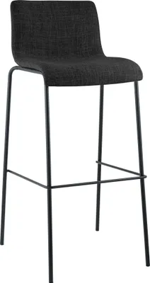 Produktbild von CLP Barhocker Hover stapelbar Stoffbezug Vierfußgestell bis 150 kg | Farbe dunkelgrau Gestell Farbe schwarz
