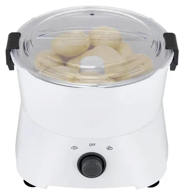 Produktbild von Elektrischer Kartoffelschäler 85 W - Automatische Schälmaschine - 0,8 kg Kapazität - Schälzeit 2–4 Min - Edelstahl und ABS - 23,6×28,3 cm - Weiß