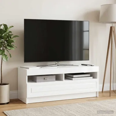 Imagen del producto de Maison Exclusive: Mueble para televisor LED, acabado blanco brillante, fabricado en material de madera