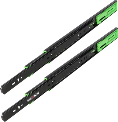 Immagine prodotto di KOTARBAU® Guide per cassetti 400 mm Push to Open Guide per cassetti in acciaio Nero Sistema di guide per cassetti per impieghi gravosi Guide per cassetti estraibili Guide per guide di scorrimento