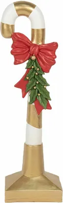 Obrázek produktu pro Clayre & Eef 5PR0141 Dekorace Candy Cane Gold White 25x18x83 cm Polyresin