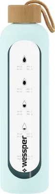 Produktbild von Silikonhülle Für Die Wessper Activemax 1L Glasflasche –  Hellblau | Silikonhülle Für Eine Glasflasche