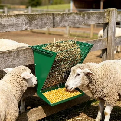 Productafbeelding van Heuraufe - 60 cm - 2-in-1 - Verzinkt staal - Voor wandmontage - Met voerdoek - Groen