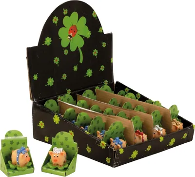 Produktbild von 24 Stück Glücksschweine Figuren im Mini-Display Glücksbringer im Display