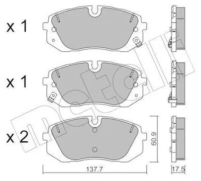 Produktbild von METELLI Bremsbeläge Satz Vorne Bremsklötze für HYUNDAI i20 III (BC3, BI3) 22-1370-0