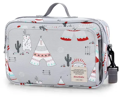 Produktbild von SONARIN Kinderwagen Organizer Buggy Organizer,Buggy Kinderwagentasche mit Getränkehalter,2 x Kinderwagenhaken,Schultergurt Wird als Handtasche verwendet,Universal Fit Alle Buggy Modelle(HellGrau)