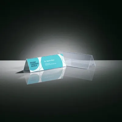 Produktbild von SIGEL TA132 Tischaufsteller, 19 x 6 cm, Dachform, beidseitige Präsentation, glasklar, Hartplastik