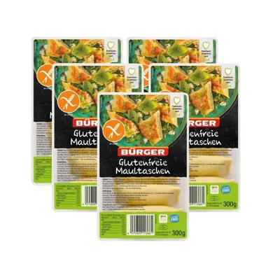 Produktbild von Bürger - Glutenfreie Maultaschen, 5 x 300 g Beutel