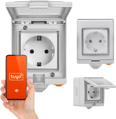 Obrázok produktu pre Inteligentná povrchová vonkajšia zásuvka WLAN Tuya IP55 16A 230V