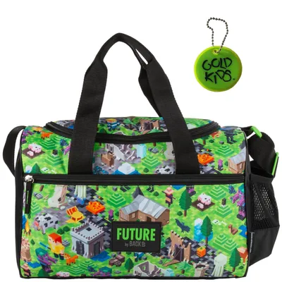 Produktbild von Sporttasche Kinder für Mädchen & Jungen - Umhängetasche mit PixelMotiv - Schwimmtasche mit verstärktem Boden - Trainingstasche 40 cm x 22 cm x 20 cm
