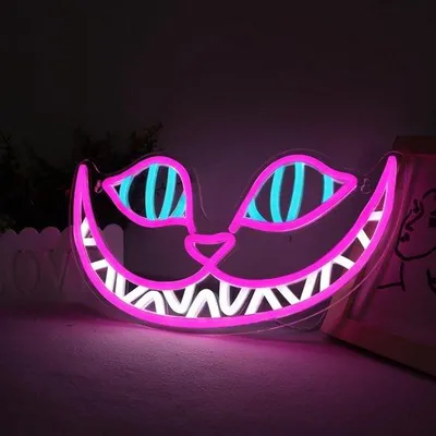 Zdjęcie produktu dla Lampa LED z motywem uśmiechniętej buźki dla mężczyzn, z regulacją jasności, neonowa, lampa LED do sypialni, dodatek do baru, prezent dla mężczyzn