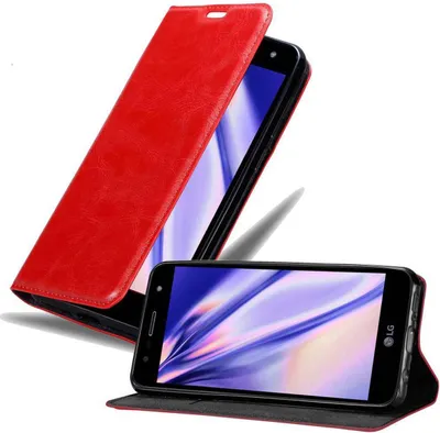 Produktbild von Cadorabo Hülle für LG X POWER 3 Schutz Hülle in Rot Handyhülle Etui Case Cover Magnetverschluss