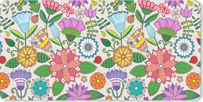 Produktbild von MuchoWow® Schreibtischunterlage Blumen - Regenbogen - Schmetterling - Design 80x40 cm - XXL Mauspad - Gaming Mauspad