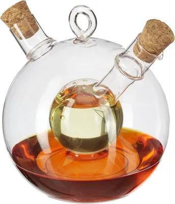Produktbild von Famanu Öl- und Essigset 2 in 1 - Glasölflasche mit Korken - 375 ml und 50 ml - Transparent