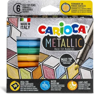 Zdjęcie produktu dla Carioca 43161 Długopis metaliczny, wielokolorowy 6 szt