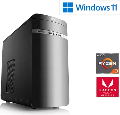Produktbild von CSL Office und Business PC AMD Ryzen 3 3200G, 4000 MHz, AMD Radeon Vega 8, 16 GB DDR4 RAM, 250 GB M.2 SSD, Windows 11 Pro, USB 3.1 | Sprint R50160