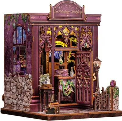 Obrázok produktu pre Habarri | DIY Book Nook - Astrológia šťastia - Puzzle 3D - Miniatúrny Domček s Nábytkom a LED Osvetlením