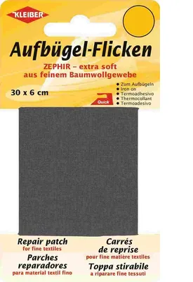 Produktbild von KLEIBER Zephir-Aufbügel-Flicken 300 x 60 mm dunkelgrau