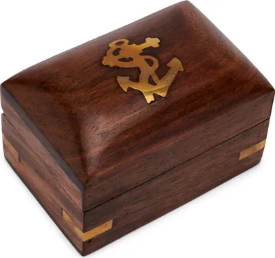 Produktbild von Schatulle Holzbox 8x5,5cm Aufbewahrungsbox Holzschachtel Holzkiste mit Deckel
