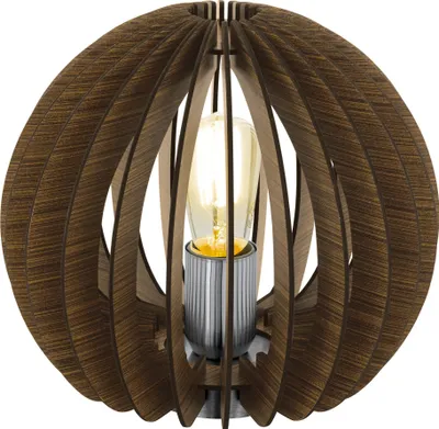 Produktbild von EGLO Tischlampe Cossano, Nachttisch Stahl in nickel-matt, Holz in braun E27 Fassung
